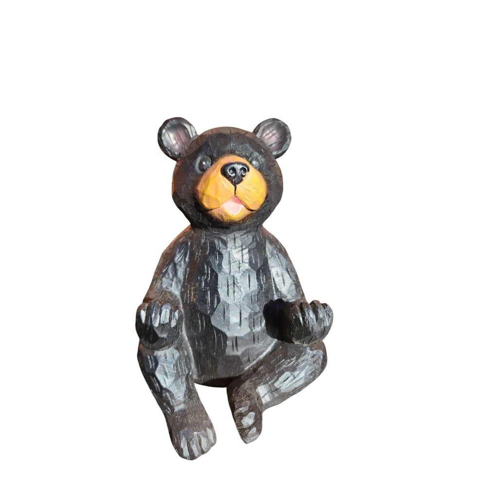 Hand-Carved Wood‎ Bear Figurine